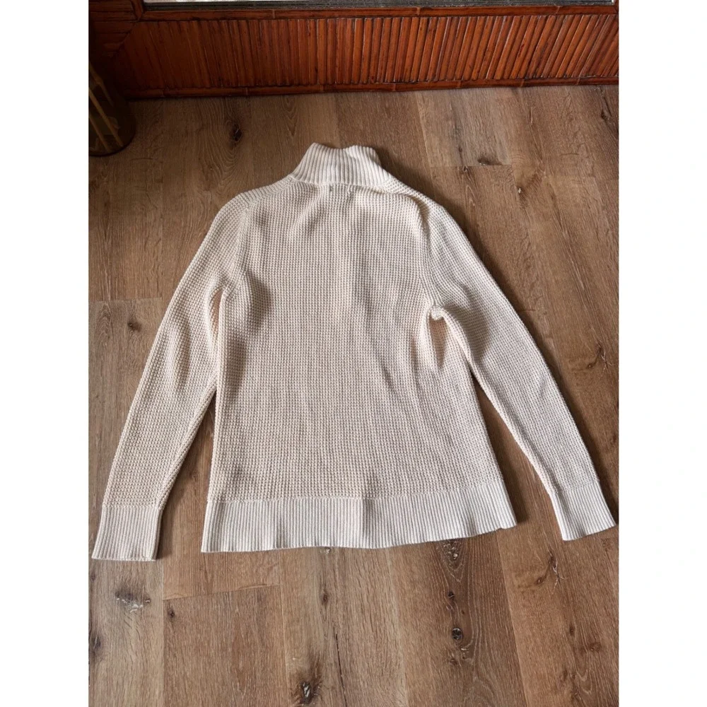 Patagonia Cream White Womens Ponderosa Pine Medium Knit‎ 1/4 Zip Sweater Size L